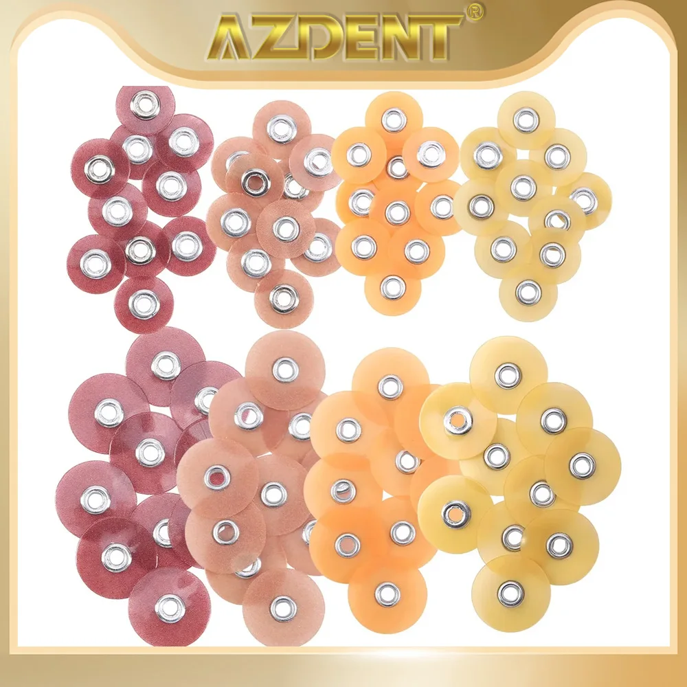 

50pcs Discs with 1 handle Azdent Dental Finishing and Polishing Discs Composites Ceramics and Glass Ionomer 135℃ Autoclavable