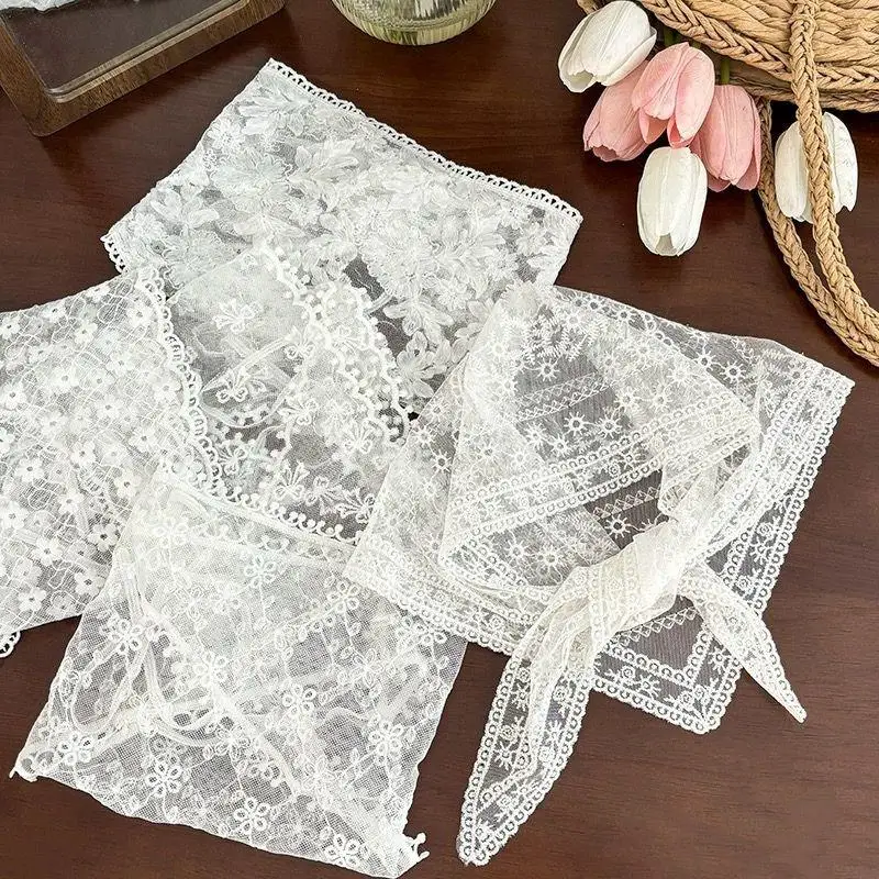 

Ретро кружевная бандана повязка на голову с принтом шарф для волос богемный треугольный платок повязки для волос цветочные кружевные повязки для волос шелковый шарф реквизит для фотосессии