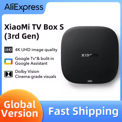 2025 Global Version Xiaomi Mi TV Box S 3rd Gen 2GB 32GB Bluetooth5.2 4K UHD Wifi6 Google TV Google Assistant Smart Media Control