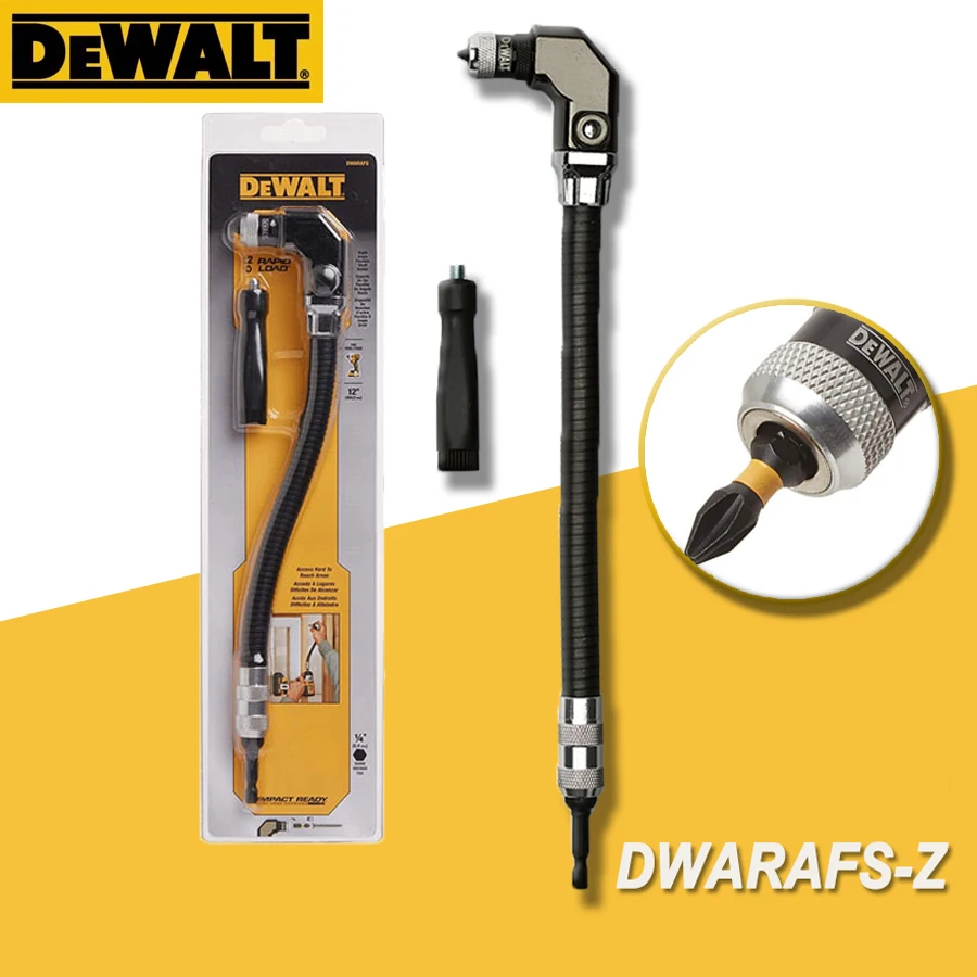 

DEWALT Right Angle Flex Shaft Bit Holder Power Tool Accessories DWARAFS-Z 12” Impact Ready 1/4" SHANK