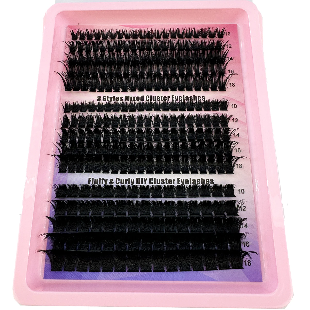 New 14 Rows 5D Fluffy Cluster Lashes 60D/80D/180D Thick Eyelash D/DD Curl 10-18mm Mix Individual Lashes DIY Lash Extensions