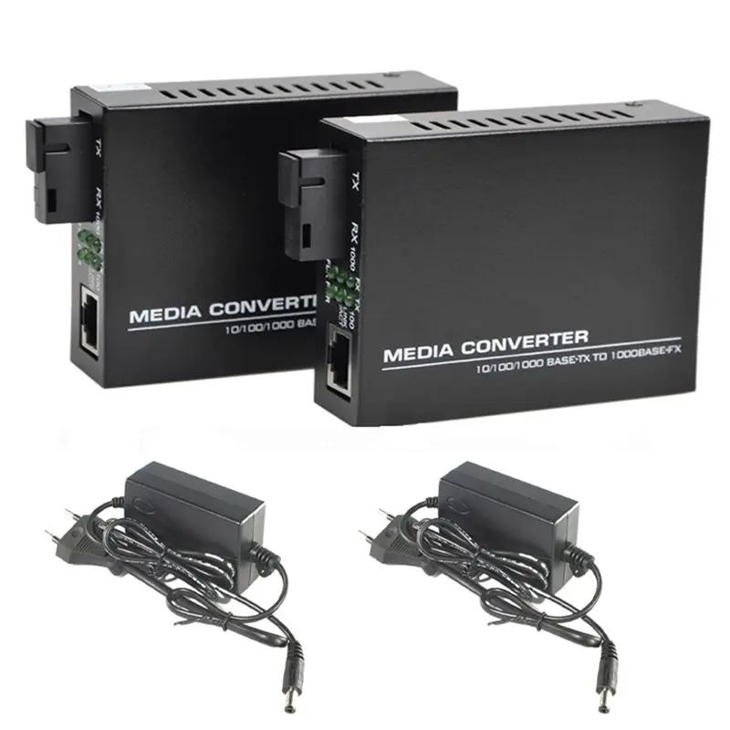 

【SURPISE】Гигабитный медиаконвертер 10/100/1000 Мбит/с, одномодовый, 20 км, SC, одноволоконный трансивер, с европейской вилкой