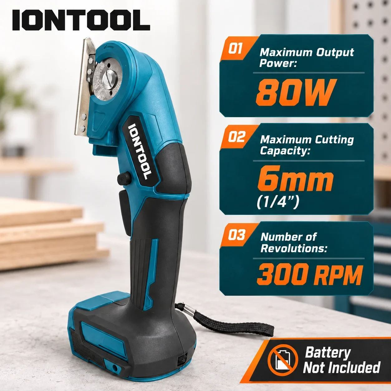 IONTOOL 300RPM Electric Carpet Shears Cordless 6mm Cutting Capacity for Carpet Finishing and Cardboard Processing Work