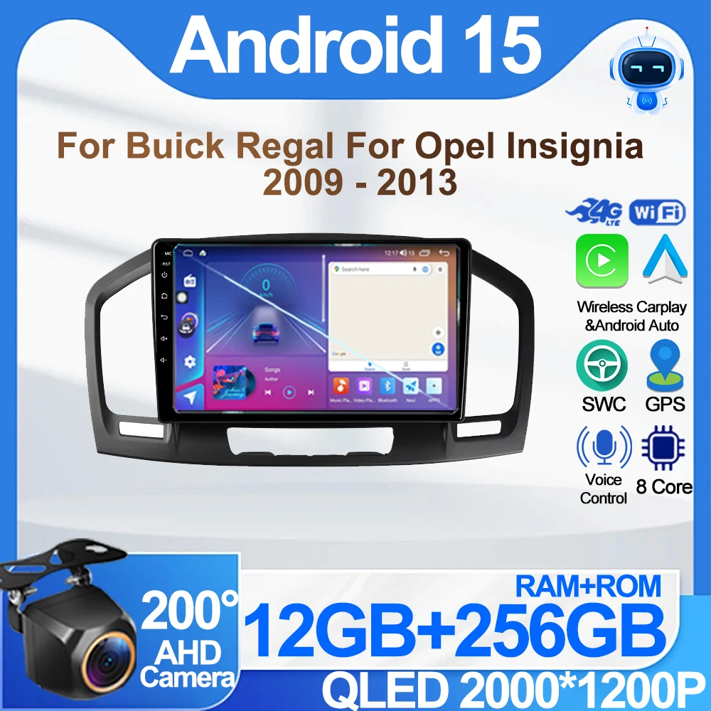 أندرويد 15 لأوبل إنسيجنيا ل بويك ريجال 2013 2014 2015 2016 2017 راديو السيارة الملاحة مشغل وسائط متعددة لتحديد المواقع واي فاي + 4G فيديو #1