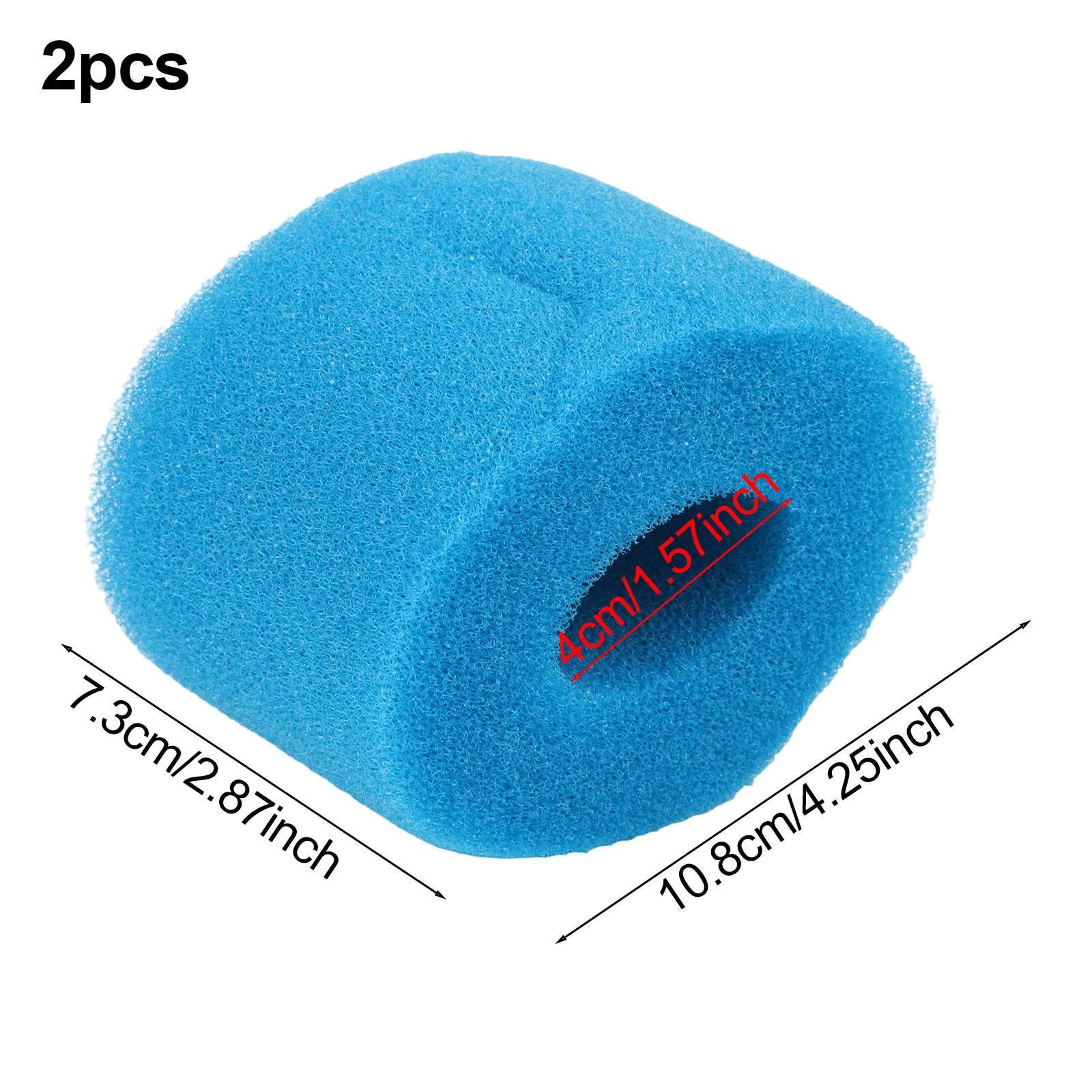 2pcs Filter Sponge Set Foam Blue Reusable Paper Box Replacement 10.8*7.3cm New Filter Sponge Accessories Kitchen Accessories