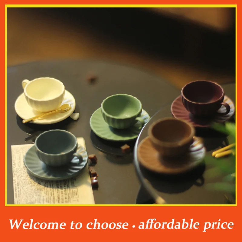 

TH New 3pcs/set alloy DIY Accessories Coffee Cup Saucer Spoon 1:12 Dollhouse Mini Furniture Model