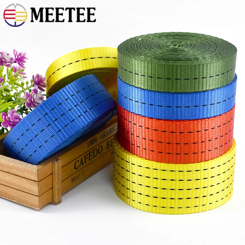 5 metri 25/38/50mm fettuccia a righe colorate nastro di Nylon di alta qualità forza vincolante corda di tensione accessori per cucire fai da te