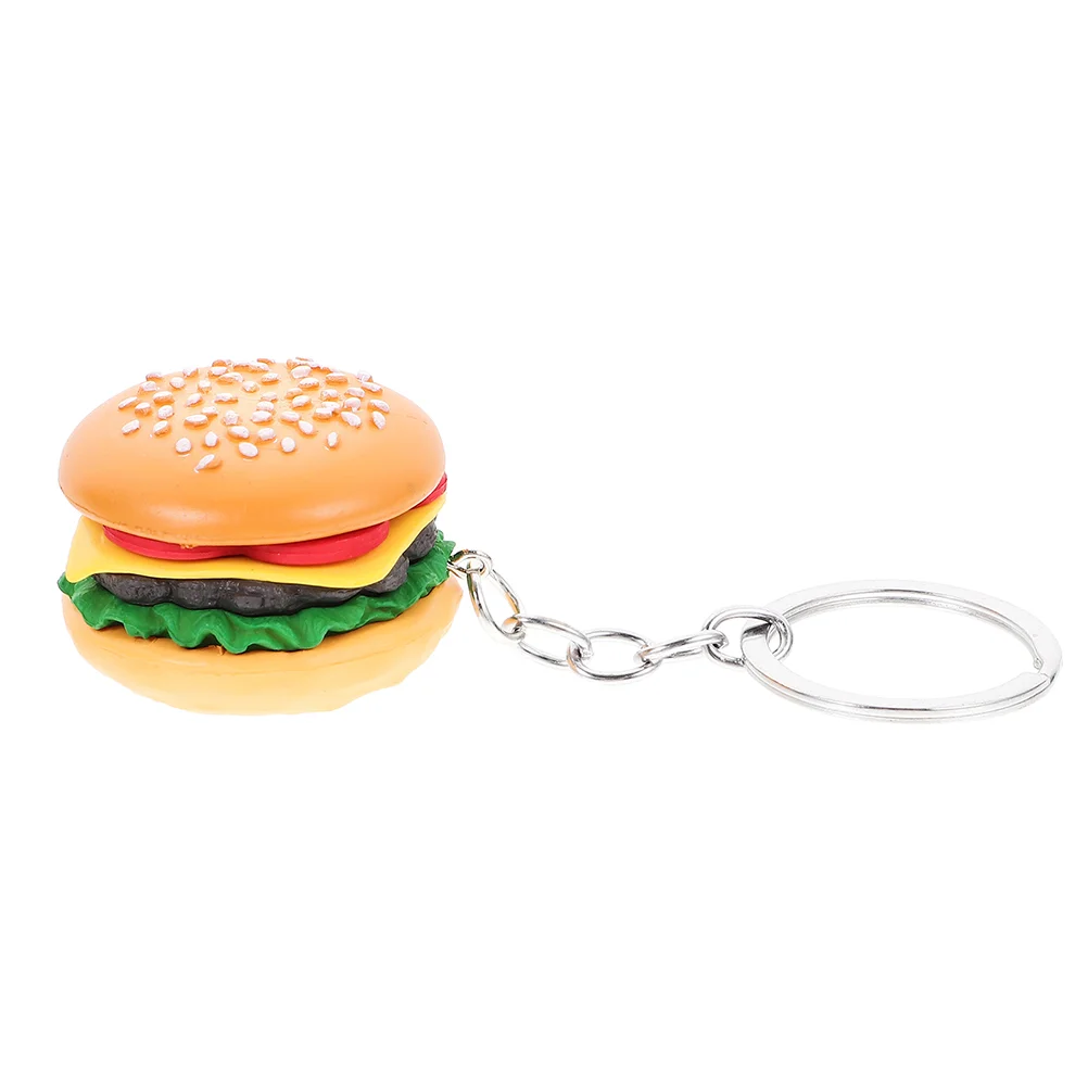 Hamburger Keychain Pendants Charms Cartoon Rings Fast Food Keychains Simulation Keyring