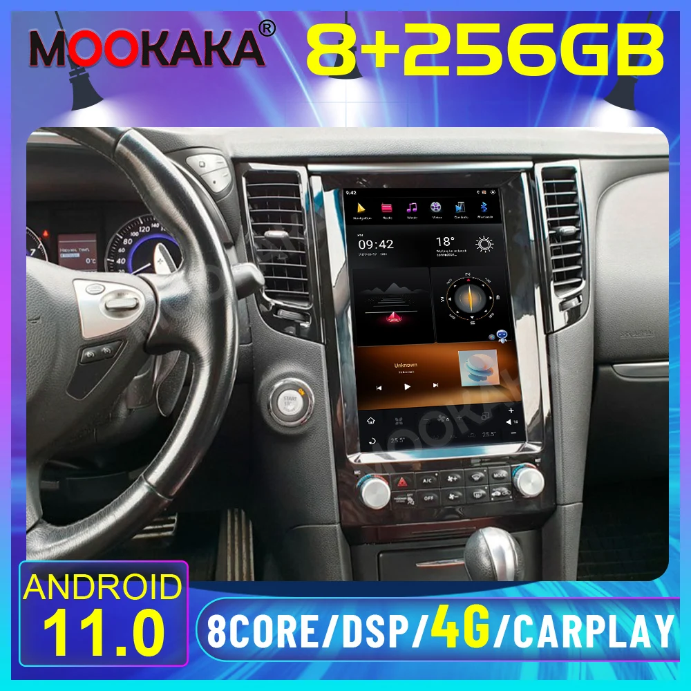 

For Infiniti FX35 2009-2013 Android 11 Car Multimedia Player Auto Radio GPS Navigation Audio Stereo