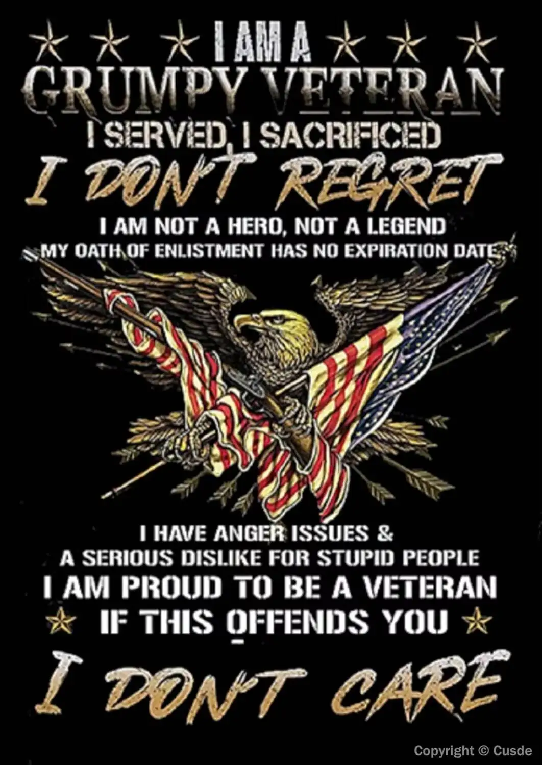 Veterans Day Decorations Am Grumpy Veteran Served I Sacrificed Eagle American Flag Retro Metal Tin Sign Decorative Signs For