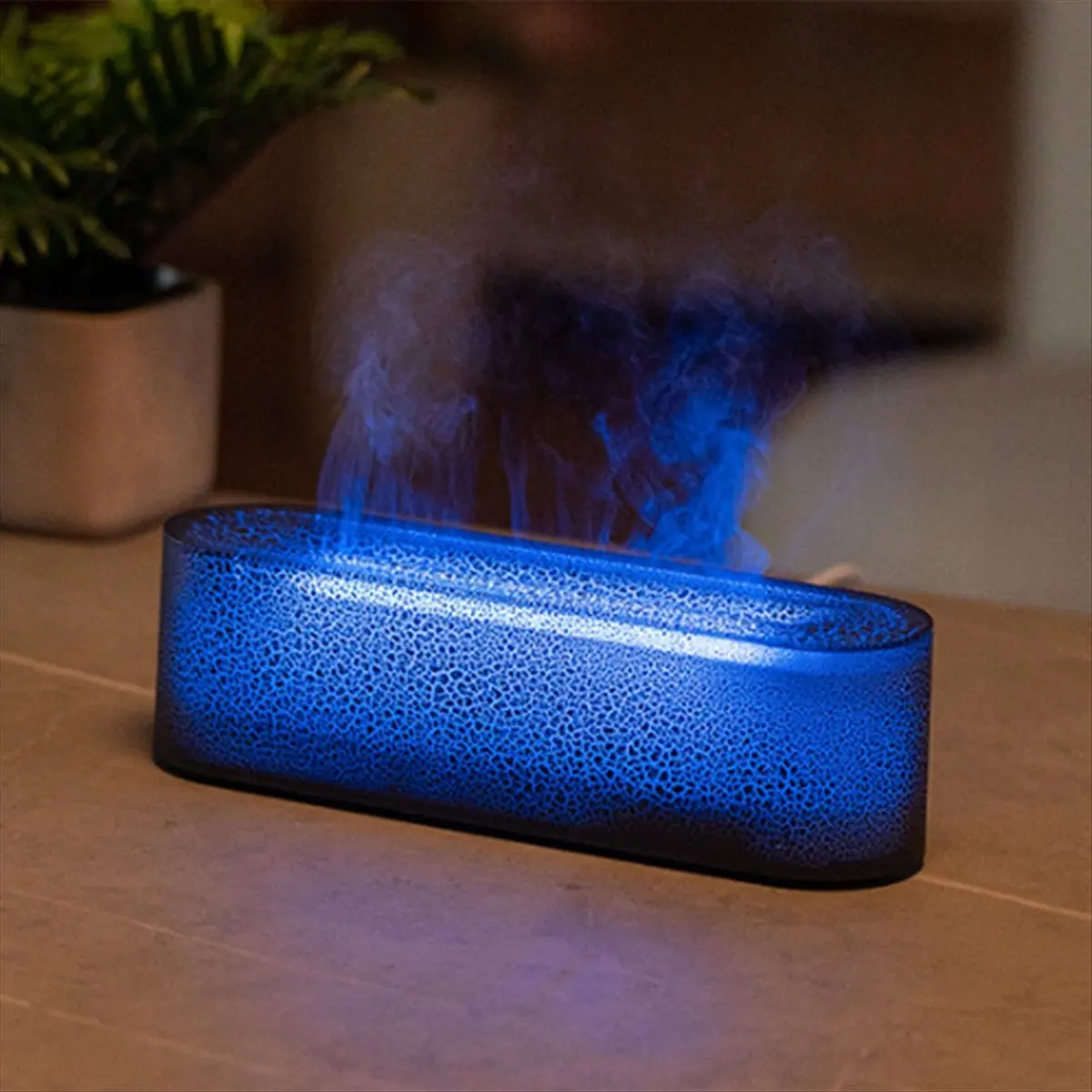 [T80C]Realistic Colorful Flame Air Humidifie 150ml Ultra Quiet Household Aroma Essential Oil Diffuser for Home Room B