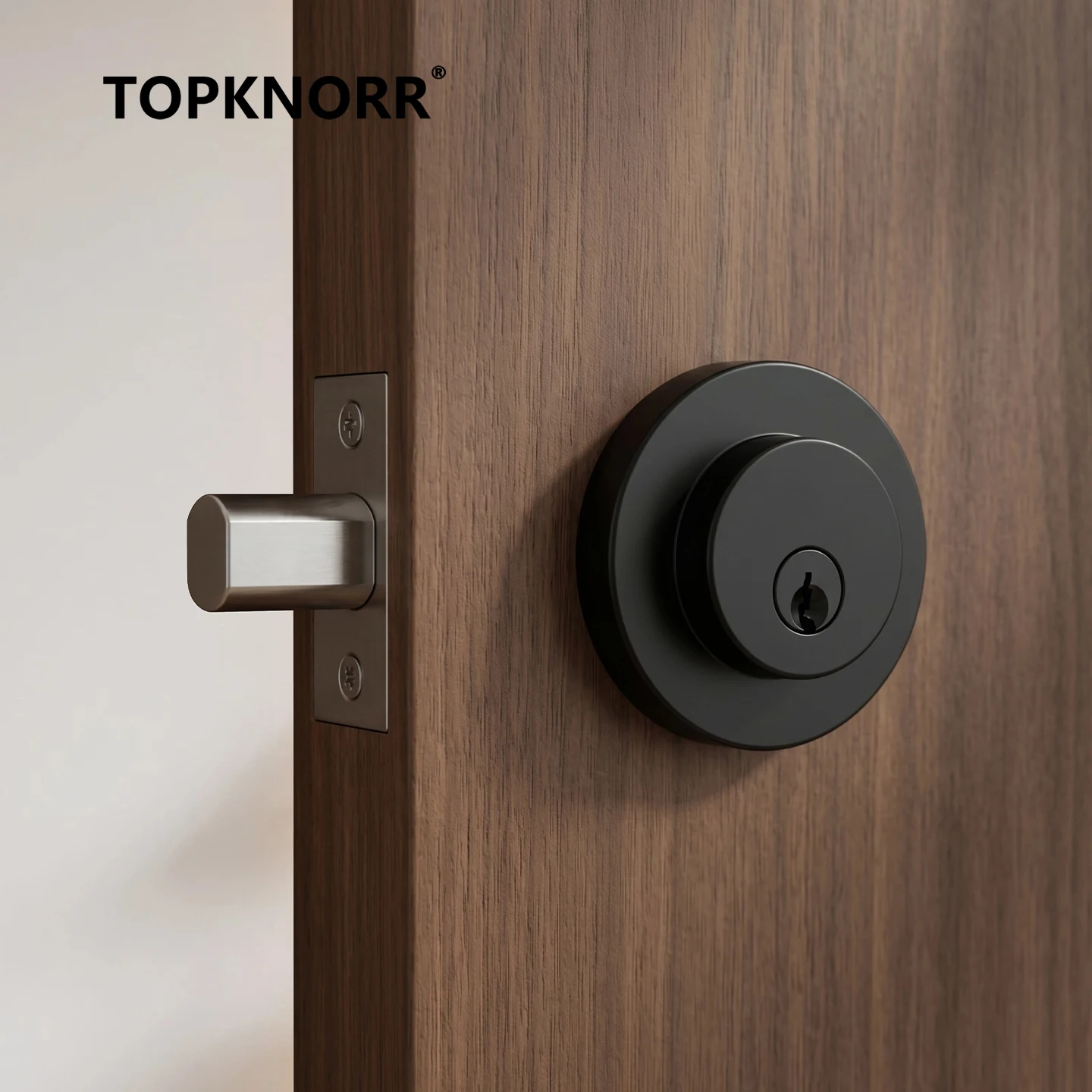 Invisible Secret Door Lock Round Wooden Single Double-Sided Bedroom Aisle Indoor Auxiliary Round Lock for Home Security Privacy