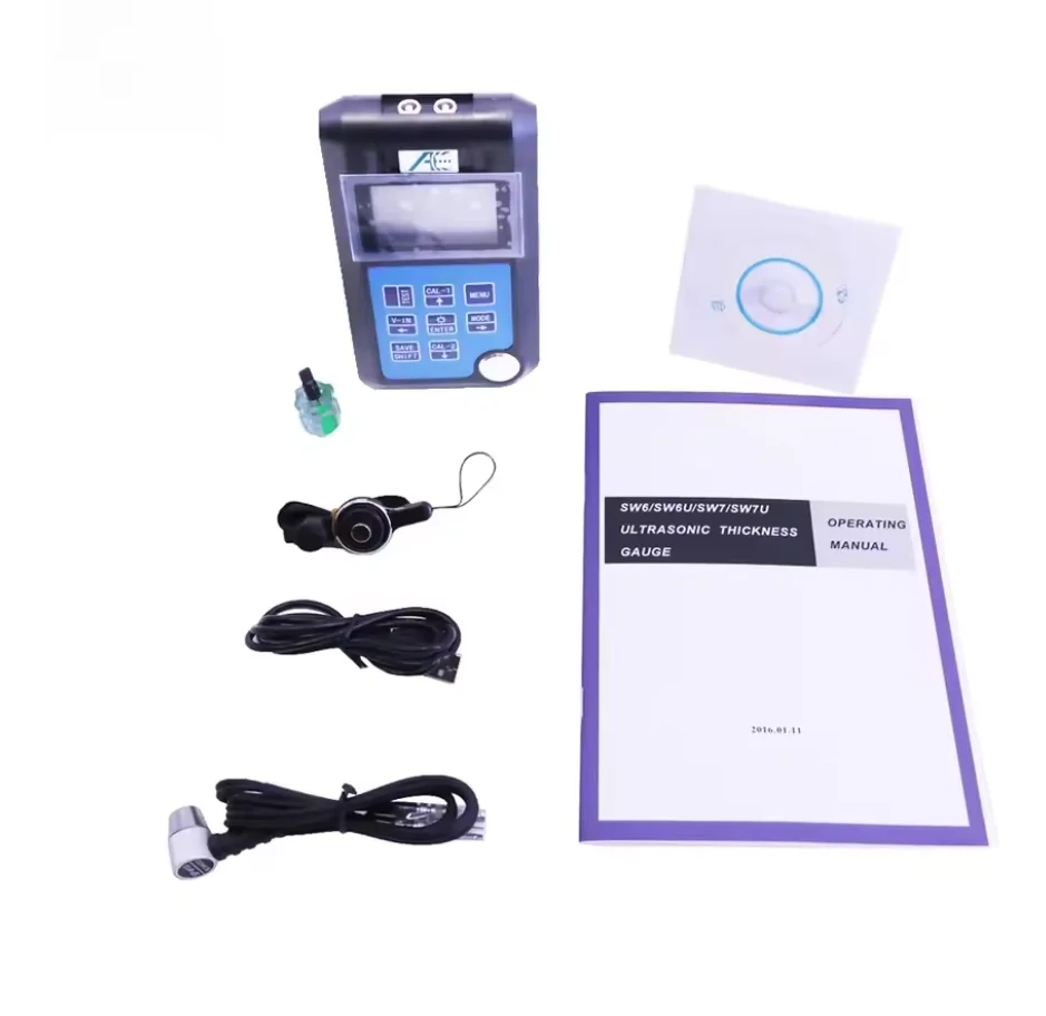 SW7 Portable Ultrasonic Thickness Gauge / E-E (Echo-Echo) Through Paint & Coatin