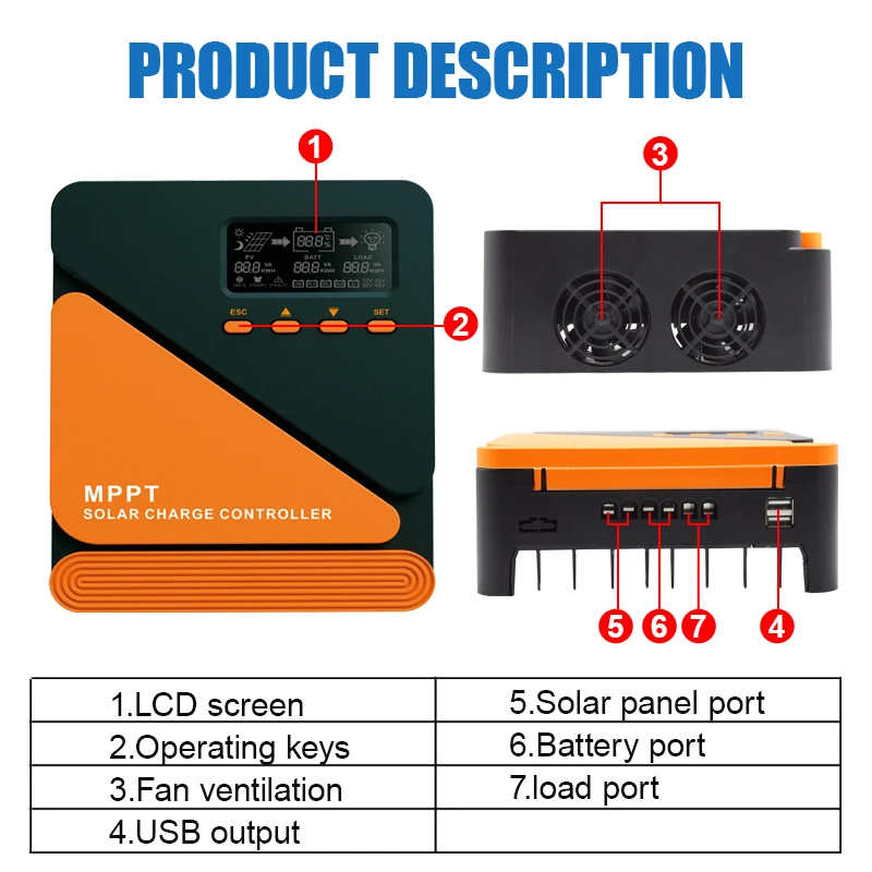 EASUN Regulator ładowania słonecznego MPPT 60A 50A 40A 30A 20A 10A Panel słoneczny kontroler ładowania słoneczne 12V 24V bateria wejście PV 100VOC