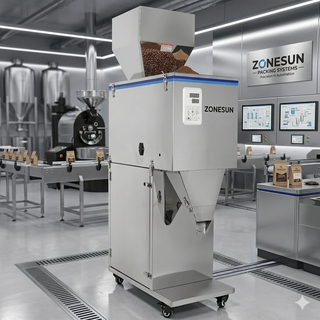 ZONESUN ZS-DL5000 Automatic Granule Filling Machine 20-5000g Powder Weighing Packing Machine For Coffee Beans Seeds Nuts
