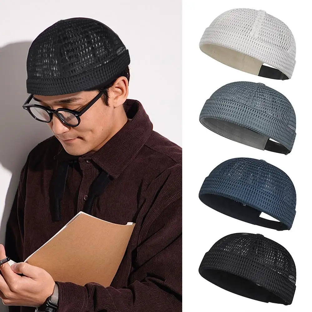 Radfahren Kappe Mesh Atmungsaktive Krempe Melone Haut Hut Ultra-Licht Einstellbar Sommer Beanie Hut Outdoor Hip Hop Sailor Vermieter kappe