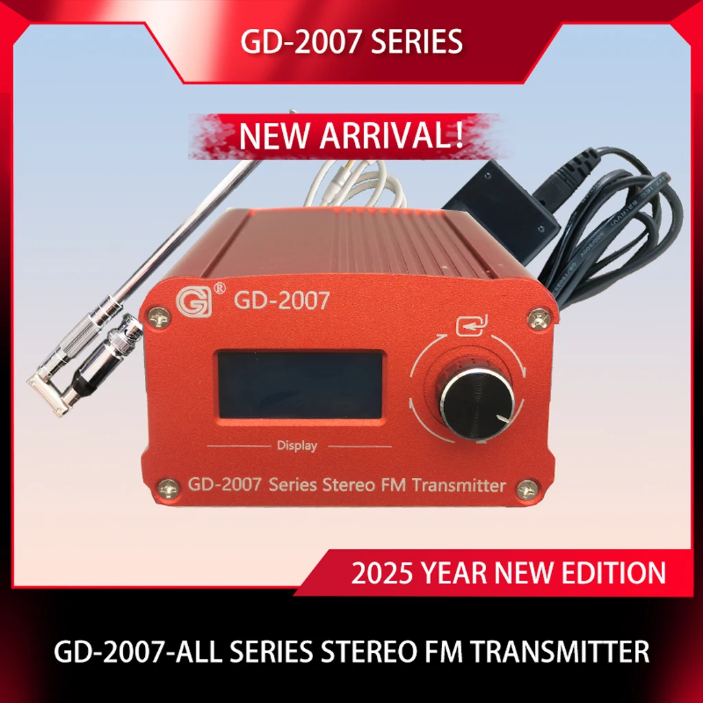 GD-2007-10-ALL 10W Adjustable Stereo FM Transmitter Wireless Broadcast Radio Station FM Transmitter+Adapter+15w Antenna