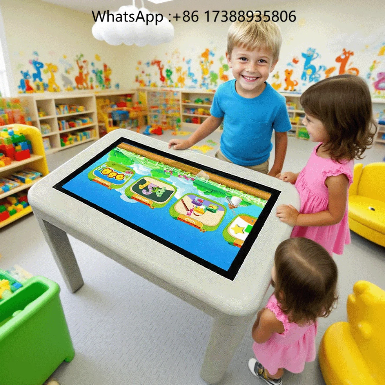Kids Waterproof IP65 Smart Touch Interactive Game Table 32 Inch 10-Point Capacitive LED Screen Android Daycare Shopping Mall