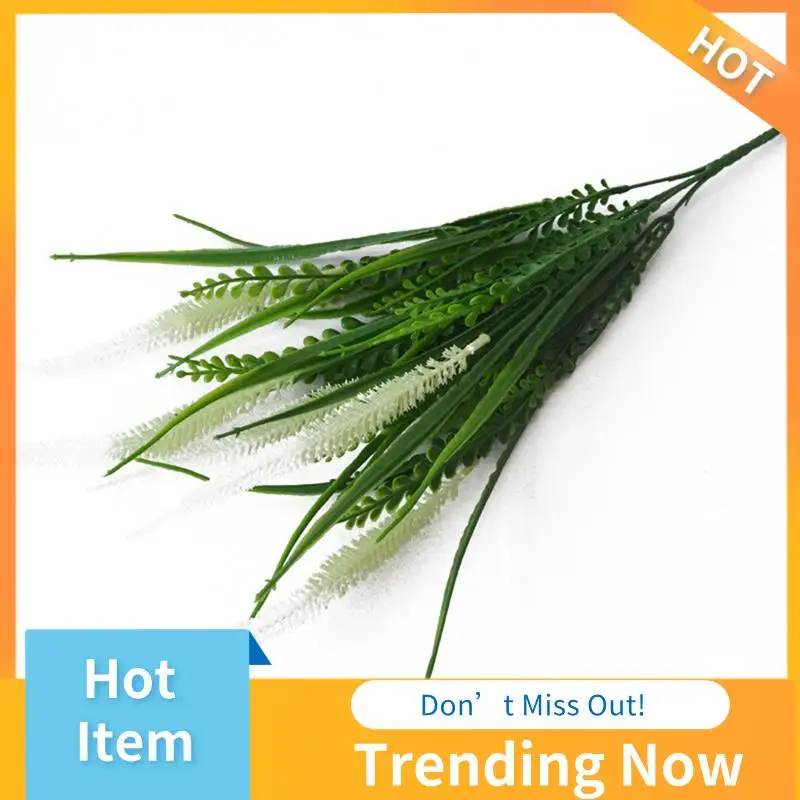 

AB08-10 Bundles Artificial Plants Outdoor Grass With Flowers UV Resistant Greenery Garden Porch Window Box Decorating