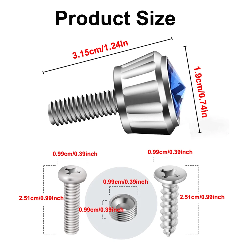 1Set Anti-Theft License Plate Screws Bolts Cap Cover, Screw Bolts Nuts Fasteners, Universal Car Truck Accessories