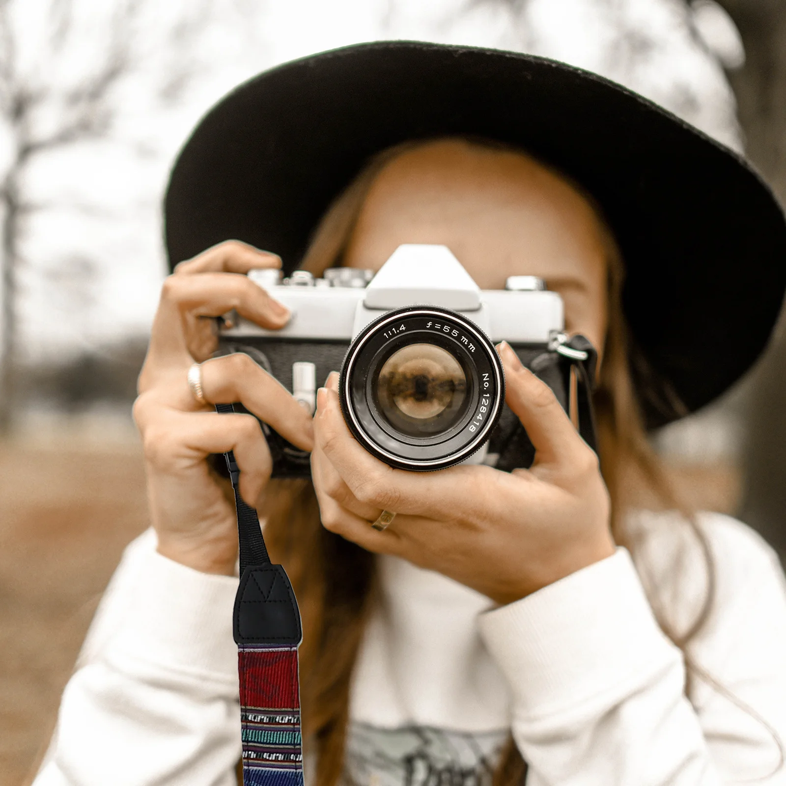 4 قطع من حزام كتف الكاميرا على الطراز العرقي، حزام حبال مريح للرقبة قابل للتعديل للتصوير الفوتوغرافي للسفر بدون مرآة Dslr