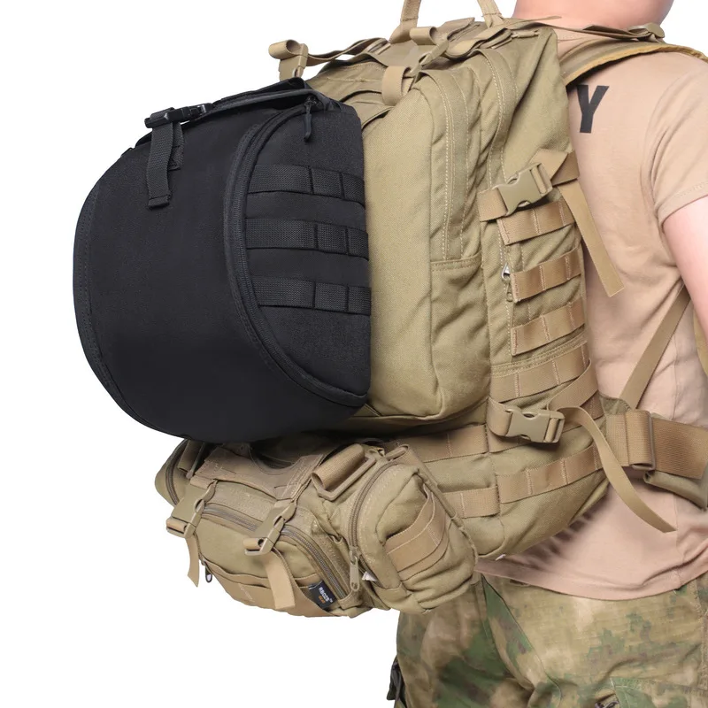 Tactical Helmet Storage Bag MOLLE Outdoor Carry Pack Protective Case for Airsoft Climbing Motorcycle Cycling Gear