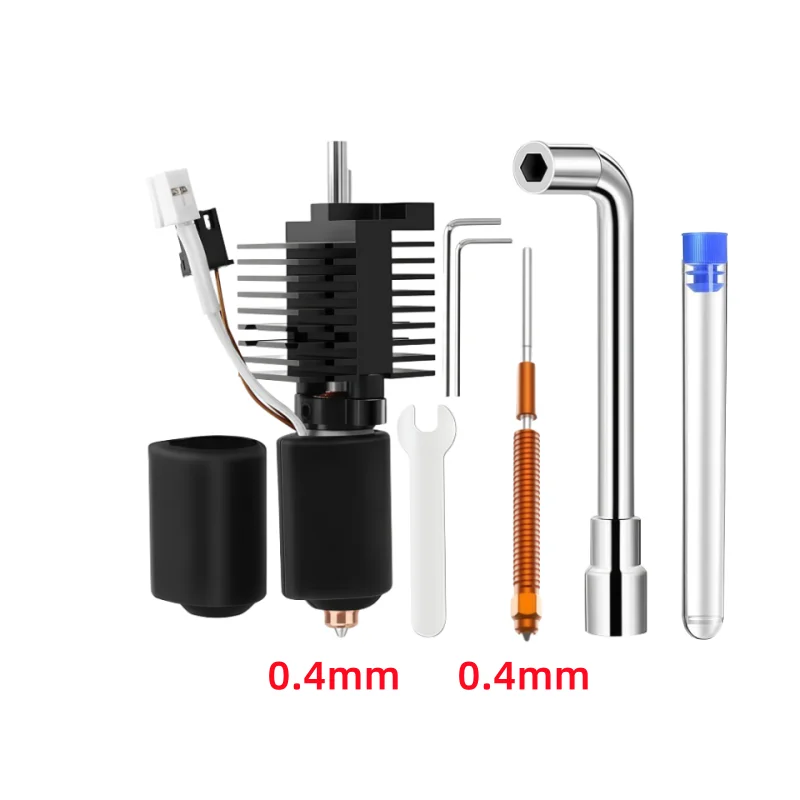 Oficjalny zestaw ceramicznego bloku grzewczego Creality K2 Plus, z dyszą Quick Swap 0,4 mm, silikonową osłoną, igłą czyszczącą i kluczem imbusowym. — zdjęcie produktu 7