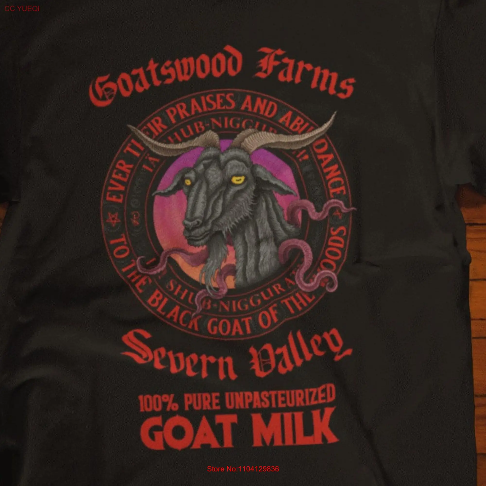 Goat Milk Black Cthulhu T Shirt HP Lovecraft Call of Great Old One long or short sleeves