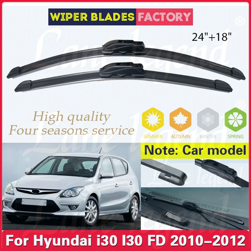 For Hyundai i30 I30 FD 2010 2011 2012 Wiper Front Wiper Blades Windshield Windscreen Front Window Car Accessories J Hook 24