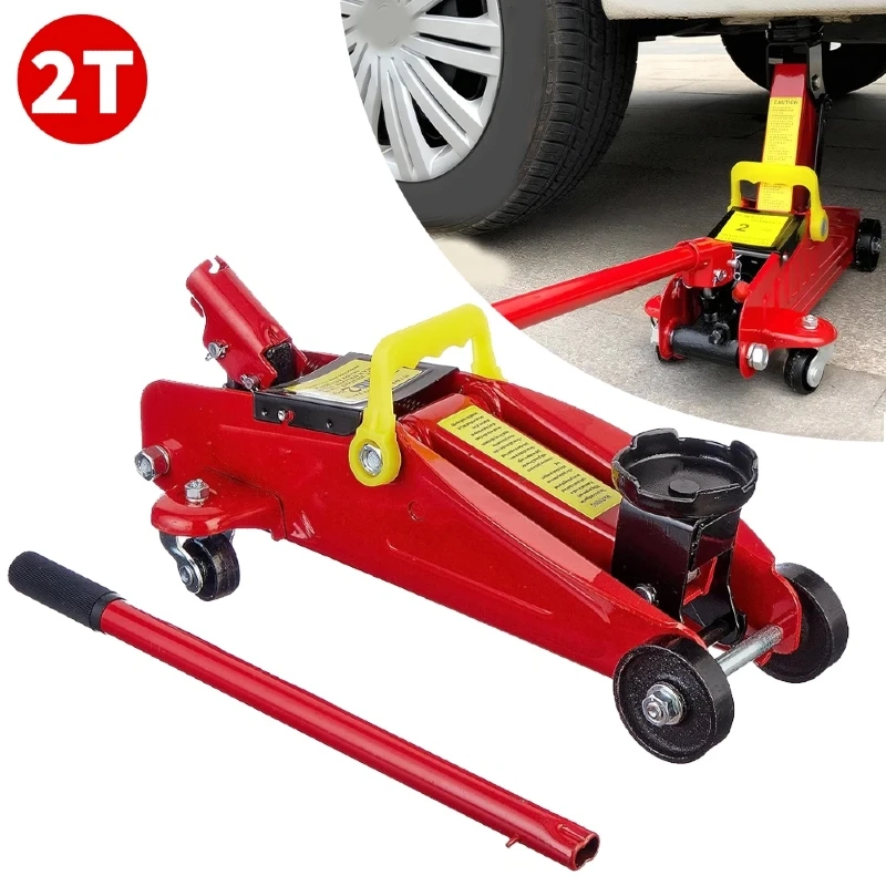 Gato hidráulico de 2T para coche, elevador de carro, gato hidráulico de suelo, altura de elevación plana 135-320mm para reparación y mantenimiento de automóviles