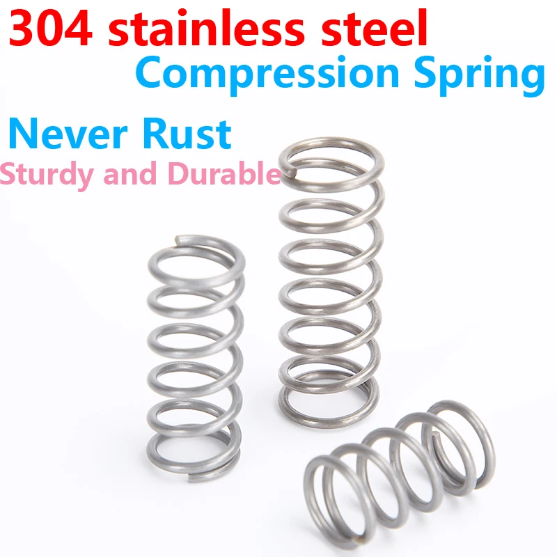 304 SUS Compressed Spring Stainless Steel Y-type Compression Spring Wire Diameter 0.8mm Rotor Return Spring 10PCS