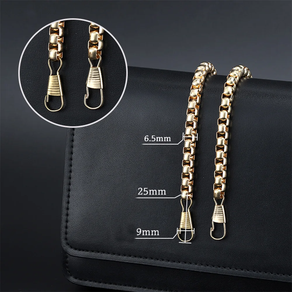 40-120cm Metal Aluminum Bag Chain Replacement Parts Accessories for Hand-Woven Shoulder Handbag DIY Handmade Detachable Straps