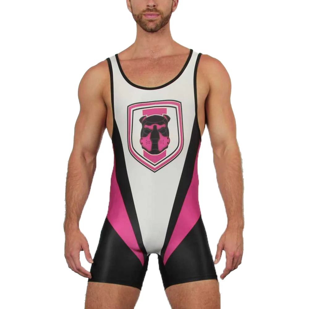 2025 Men's Wrestling Singlets Suit One Piece Tights Bodysuit Breathable Iron WWE Gym Weightlifting PowerLifting Fitness Skinsuit