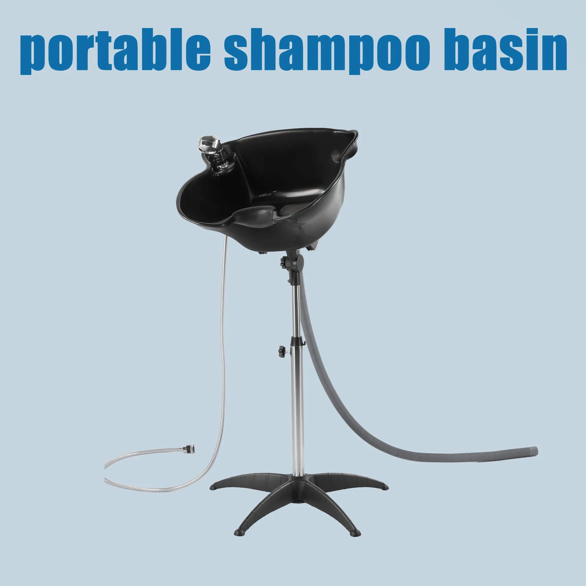 Movable vertical shampoo basin, beauty salon floor adjustment lift hair salon shampoo basin with shower rack