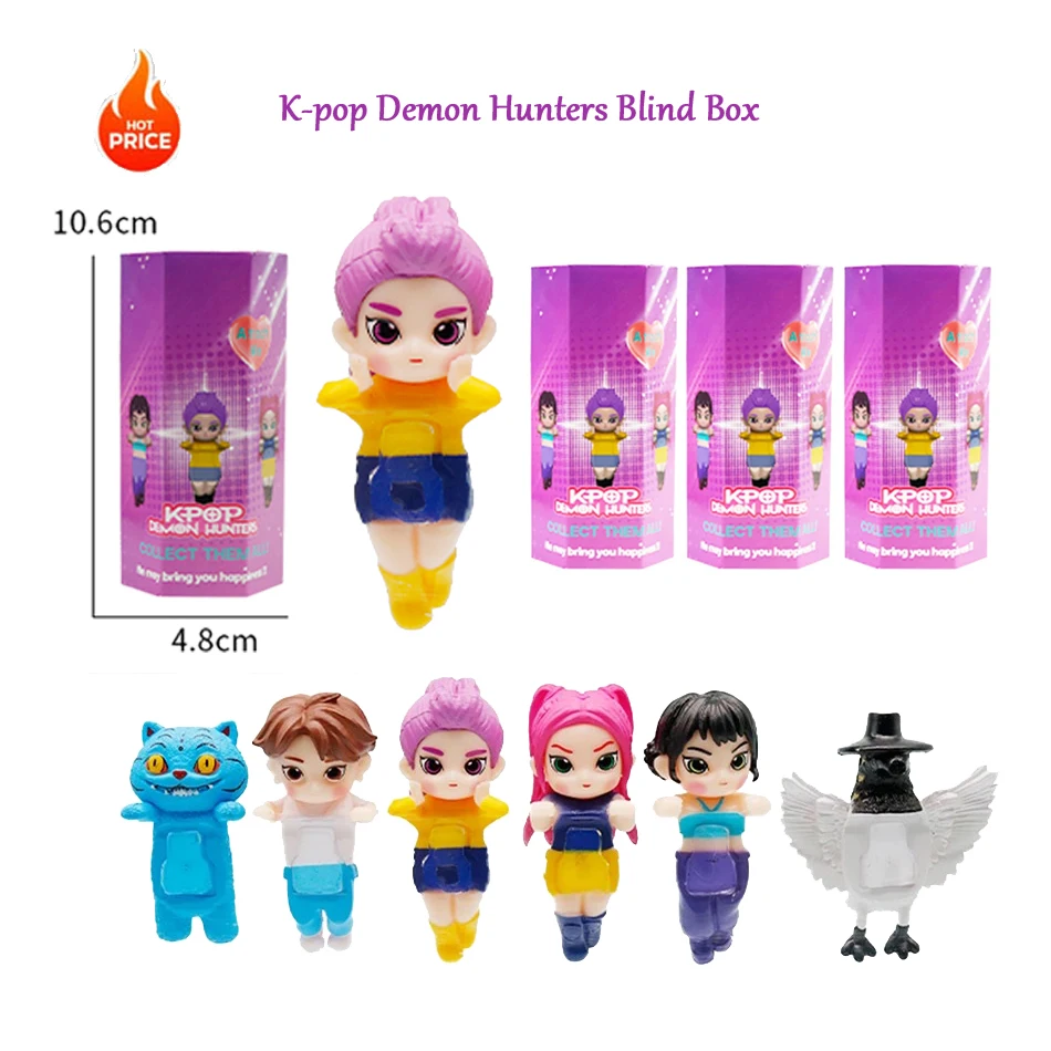 Caliente 2025 K-pop Demon Hunters coleccionable Mini figuras caja ciega Derpy Tiger Rumi Mira Zoey Sussy Doll Fan regalo de Navidad