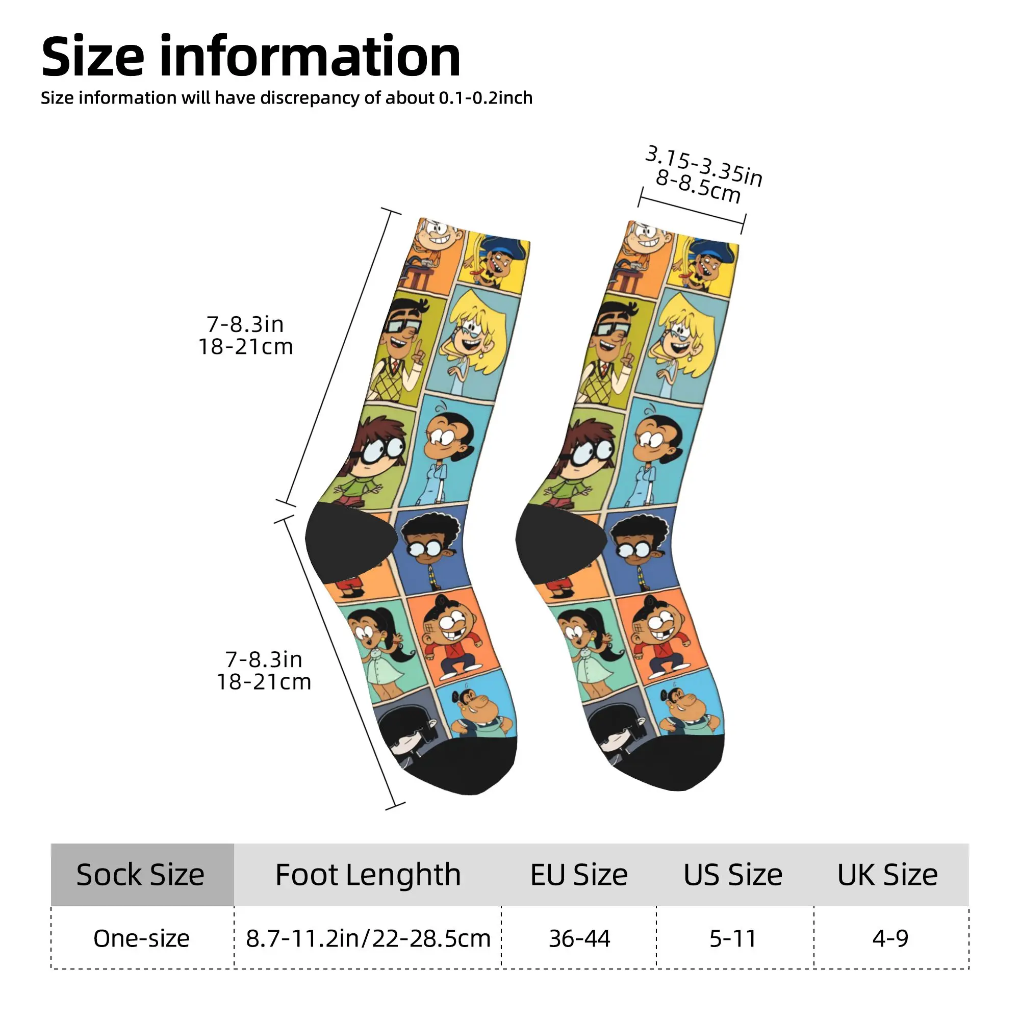 ถุงเท้าลายการ์ตูน L-Loud Houses สำหรับครอบครัว ถุงเท้าสไตล์โกธิค ถุงเท้ากันลื่นสำหรับฤดูใบไม้ร่วง ถุงเท้าผู้ชายแบบยูนิเซ็กซ์ ถุงเท้าลายกราฟิกนุ่มปานกลางสำหรับเล่นสเก็ตบอร์ด