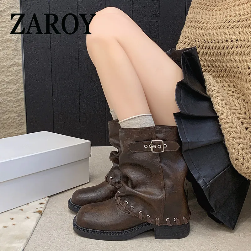 【Outlet Clearance】2026 Autumn New stylish knight boots with height-increasing and anti-slip belt buckle rivets