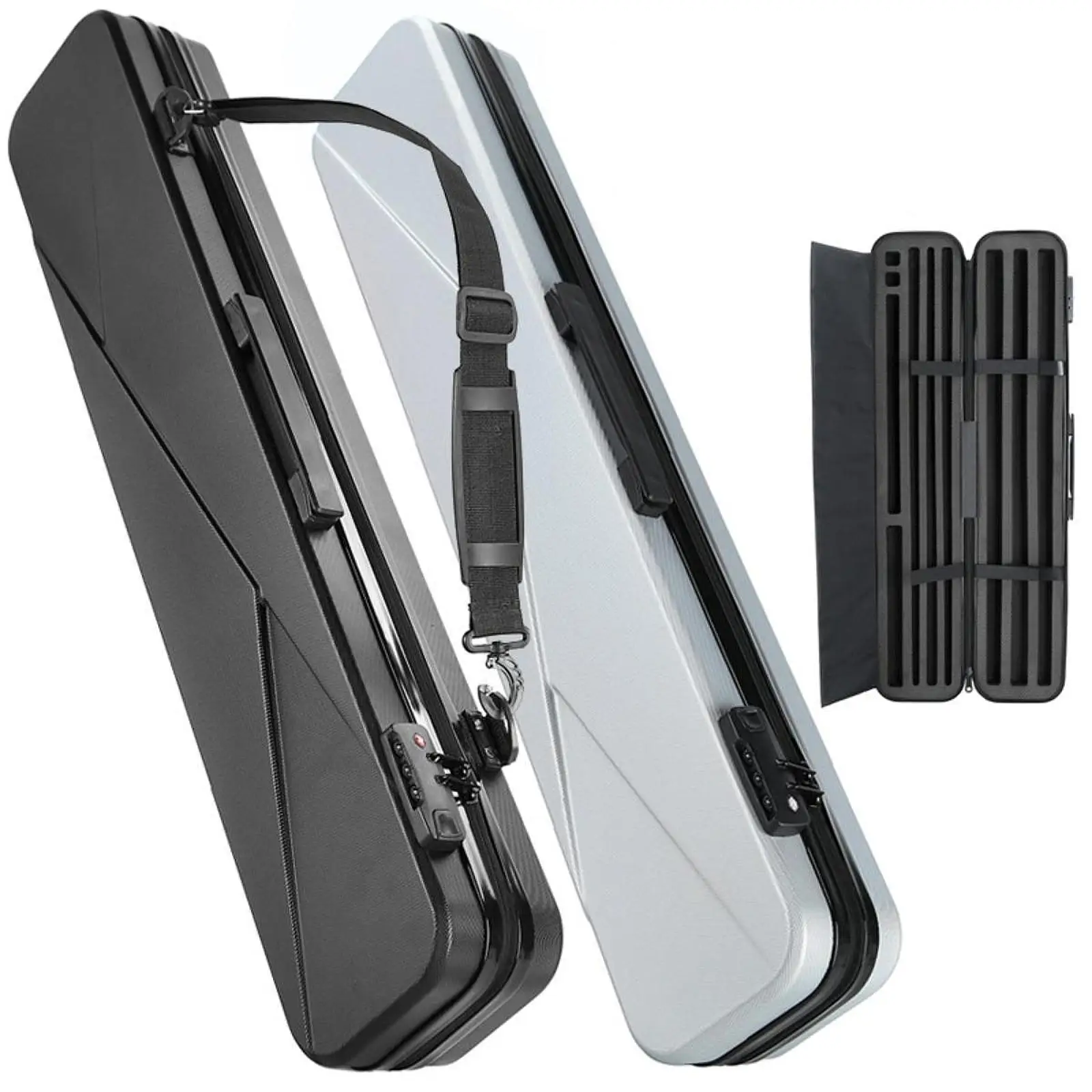 Hard Shell Billiard Cue Case 1/2 Club Snooker Pool Stick Bag Waterproof Shock Absorber Protector for Billiard Accessories Set