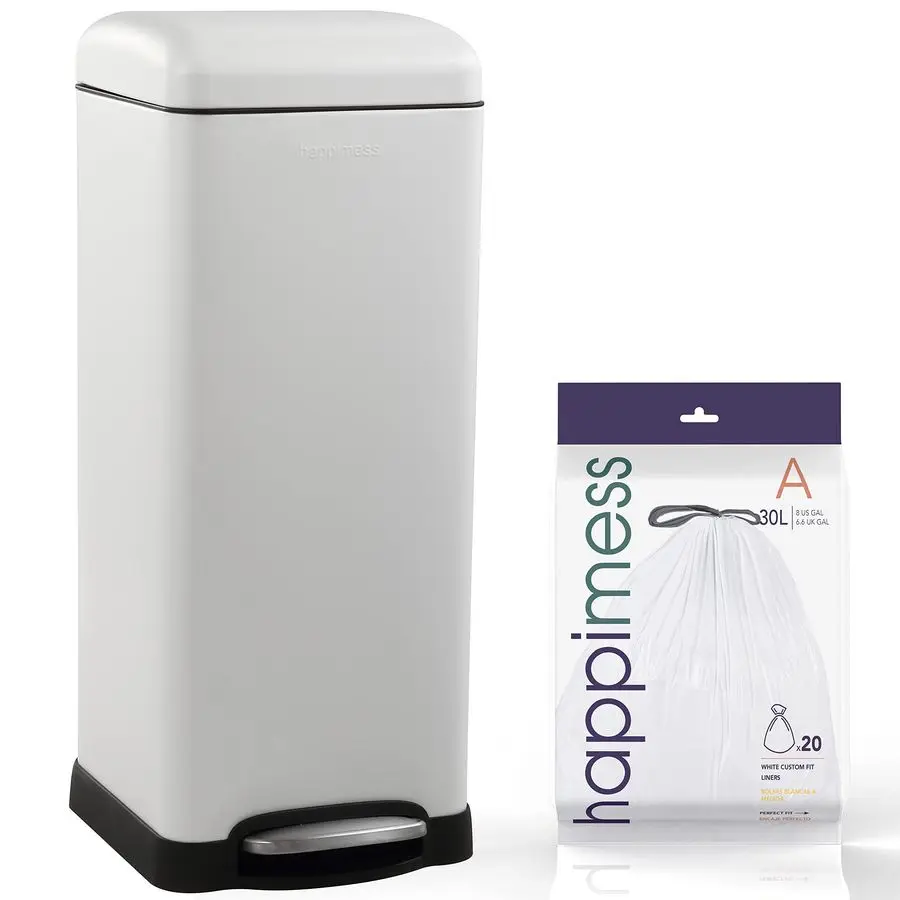 

HPM1007A Betty Retro 8Gallon StepOpen Trash Can with SoftClose Lid, Fingerprint Resistant, Modern, Minimalistic for Home, Kitche