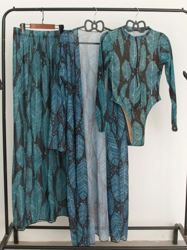 Conjuntos de uma peça cobrir sexy maiô feminino verão conjunto biquíni manga longa roupa de banho praia terno de natação Куlelьник