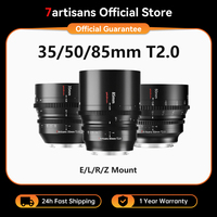 7artisans 35mm 50mm 85mm T2.0 Full Frame 310° Ultra Long Focus Cine Professional Spectrum Lenses For Sony E Leica L Nikon Z RF