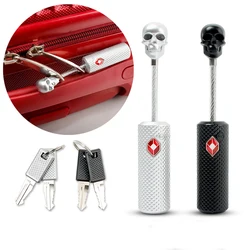 1Pc New Creative Skull Metal Luggage Locks Combination Padlock Mini Security Check Travel Bag Lock Secure Code Lock with Key