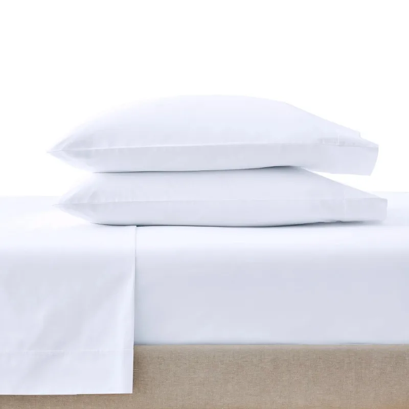 

Cool & Crisp 4-Piece 300 Thread Count Arctic White Cotton Percale Sheet Set, Queen