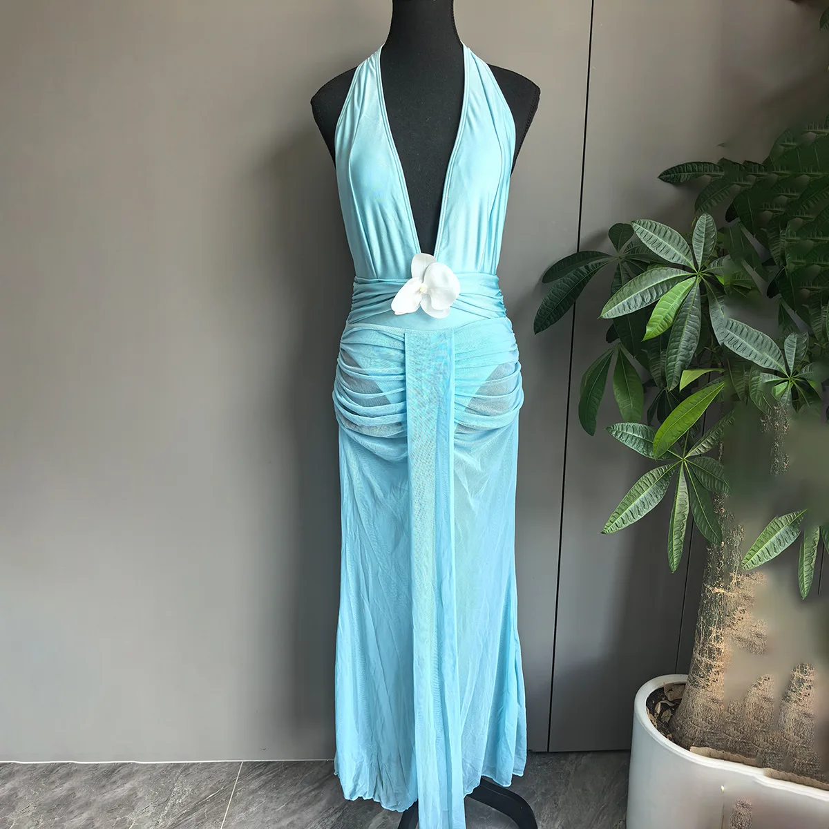 2025 Sexy Women One Piece Swimsuit Female Swimwear High Waist Monokini Swimming Suit Maxi Dress Bathing Suit Beachwear Cover Ups