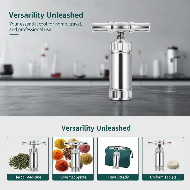 Metal Spice Grinder Heavy Duty Aluminum Alloy Tobacco Herb Press Compressor Easy Operation for Home Bar Outdoor Activities