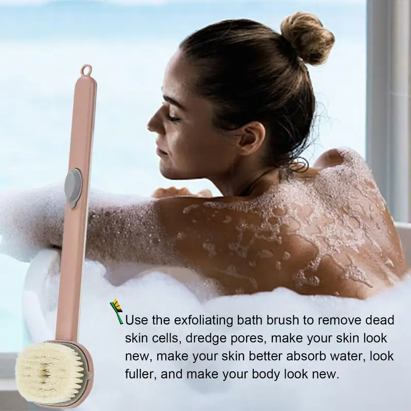 Back Brush Long Handle For Shower Back Bath Scrubber With Shower Gel Storage Detachable Bath Massage Brush For Women Men Body