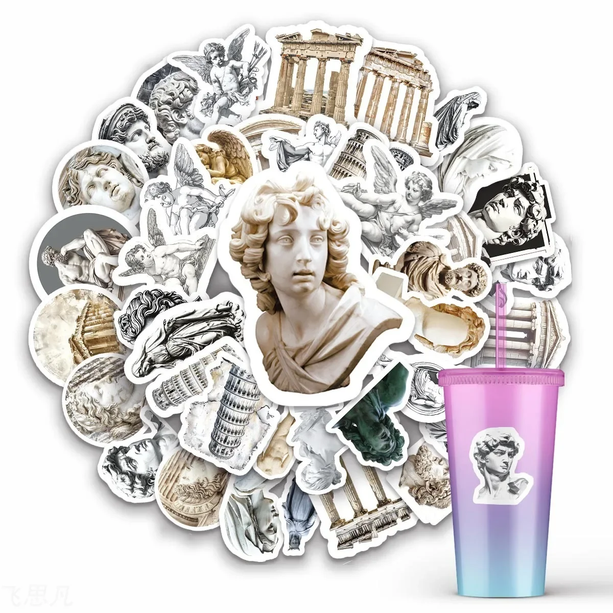 50 Stickers European Vintage Art Sculpture Material Graffiti Stickers Stickers Laptops Motorcycles Luggage Snowboards Fridickers