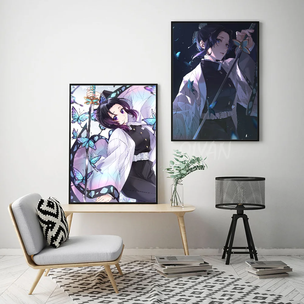 Demon Slayer Girl Kochou Shinobu Poster Wall Art Home Decor Room Decor Digital Painting Living Room Restaurant Kitchen Art