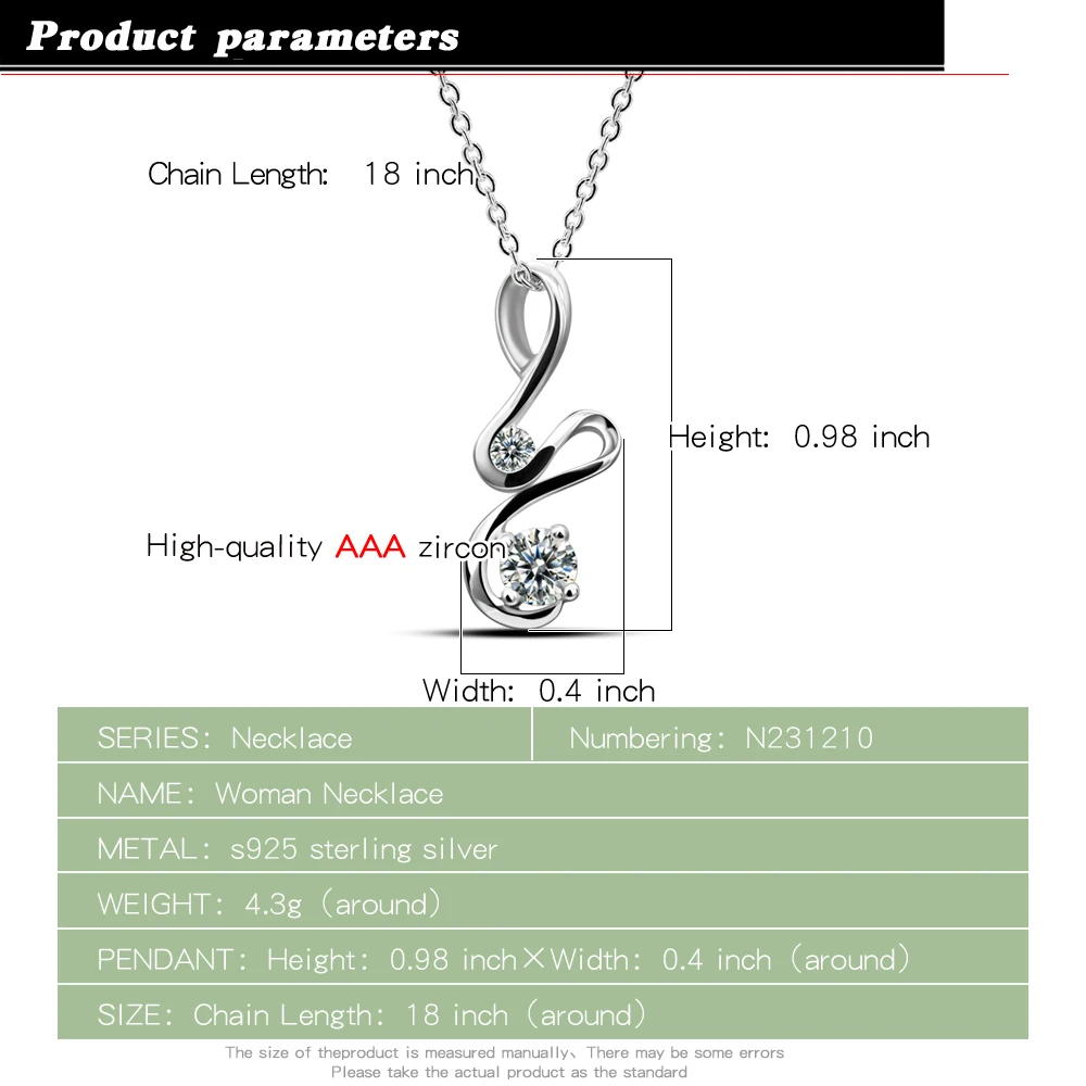 925 Sterling Silver Crystal Zircon Colar de Pingente para Mulheres, Girl Chain, Punk Party Jewelry, White Swan, Fashion