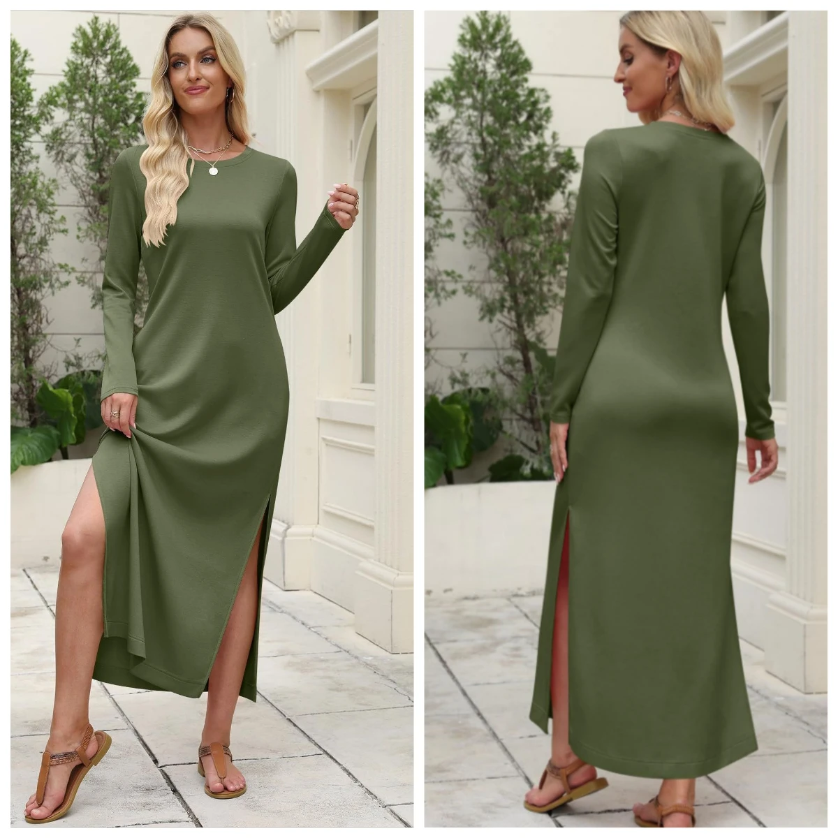 Slim Women Robe Dress Sexy Off Shoulder Long Sleeved Party Dress 2025 Autumn Elegant Side Split A-line Dress